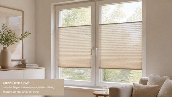 Blickdichtes Plissee für mehr Privatsphäre am Fenster