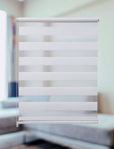 Doppelrollo Klemmfix ohne Bohren in weiß für Fenster und Türen Länge: 200 cm
